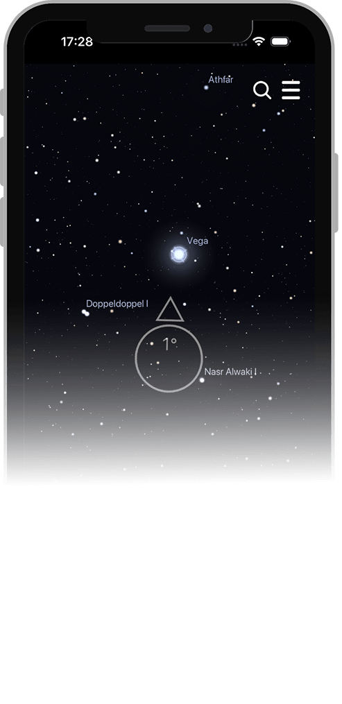 Universe Star Finder-app op een smartphone
